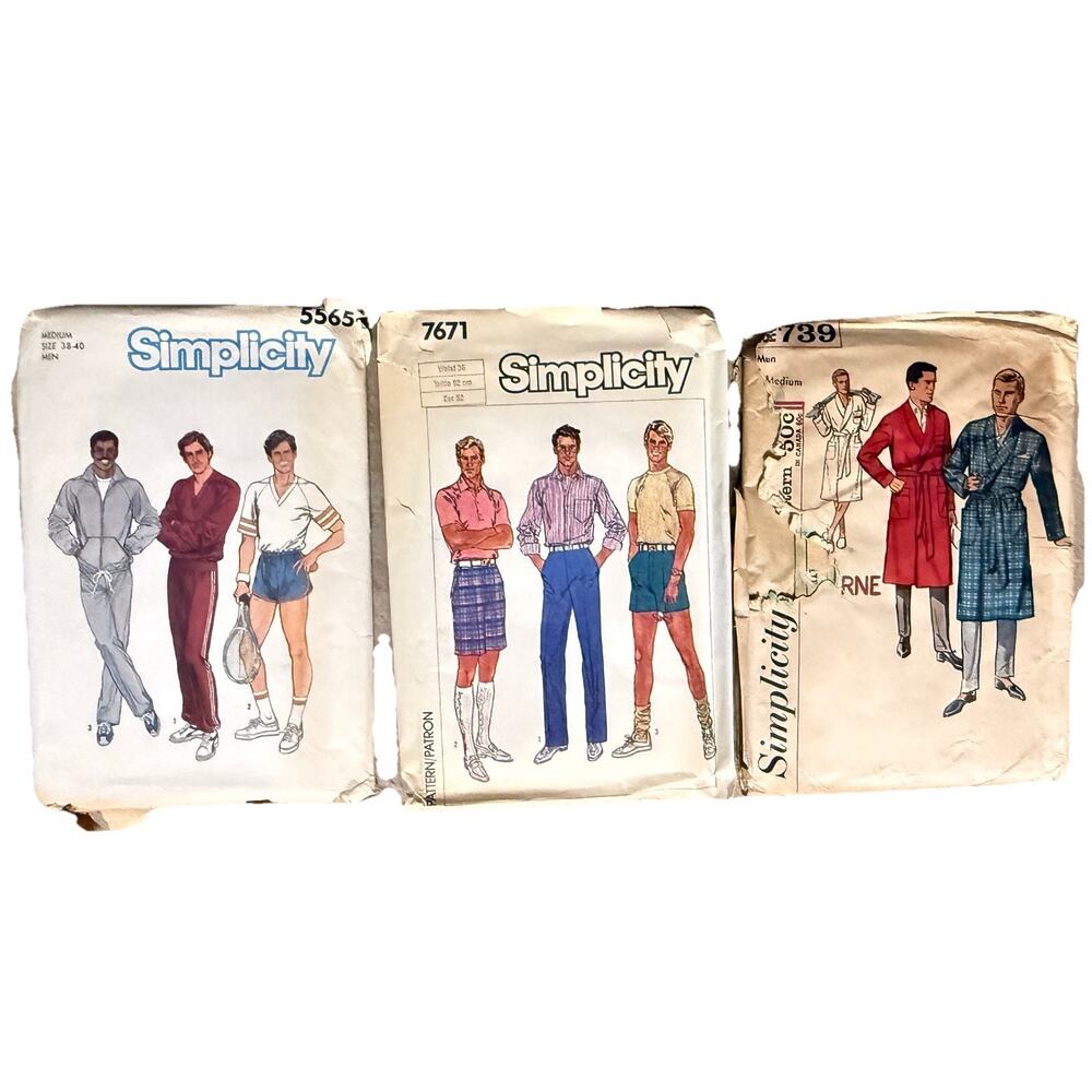 Lot 3 Vintage Simplicity Mens Patterns